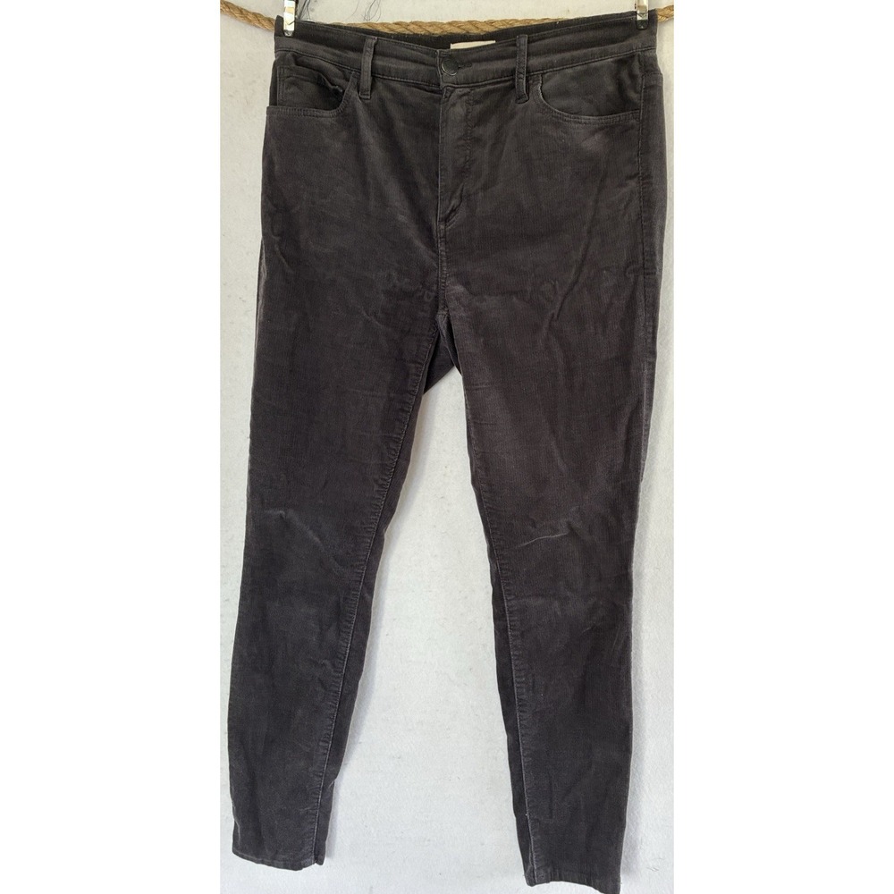 Loft Gray Corduroy High Rise Skinny Pants Size 6 Womens